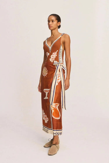 Soleil D'Amour Silk Sarong Skirt-SKIRTS & SHORTS-Alemais-Debs Boutique